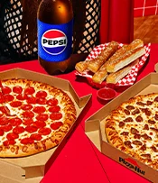 2 Large 1-Topping Pizzas, Breadsticks and a 2 Liter